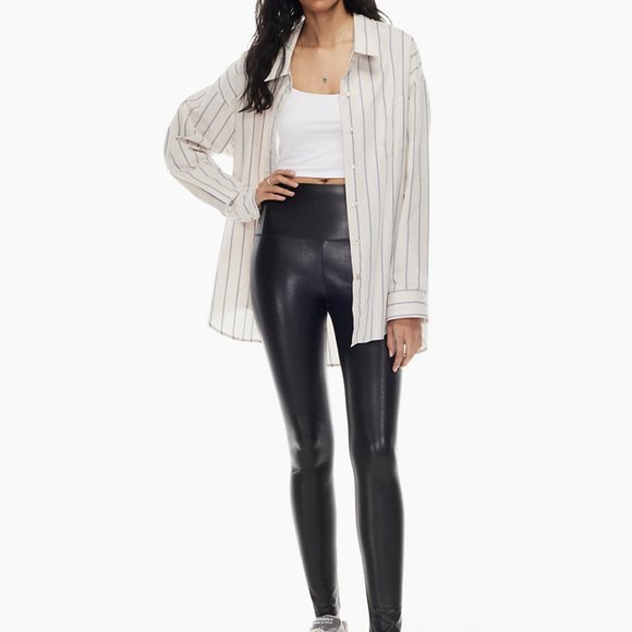 Wilfred Free Daria Pant High-waisted Vegan Leather Leggings in Black Size Large - Picture 1 of 10